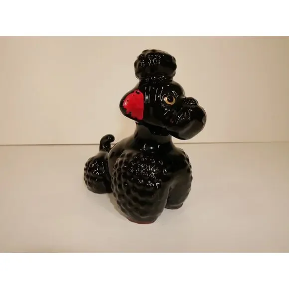 Vintage Black Ceramic Poodle Figurine - Picture 2 of 13